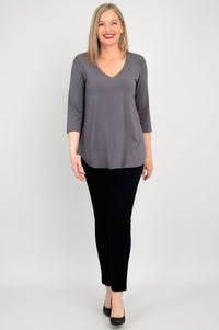 Jackie 3/4 Sleeve, Charcoal, Bamboo - Final Sale