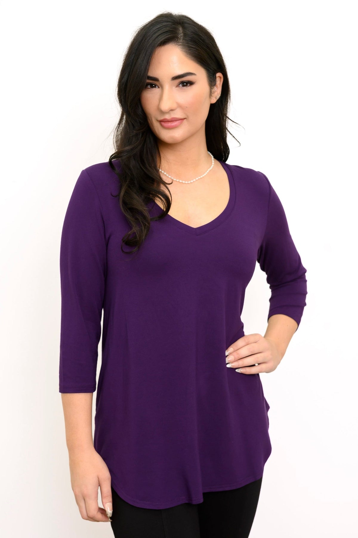 Jackie 3/4 Top, Royale, Bamboo
