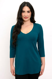 Jackie 3/4 Top, Teal, Bamboo