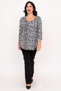 Jazz 3/4 Top, BW Leopard, Bamboo