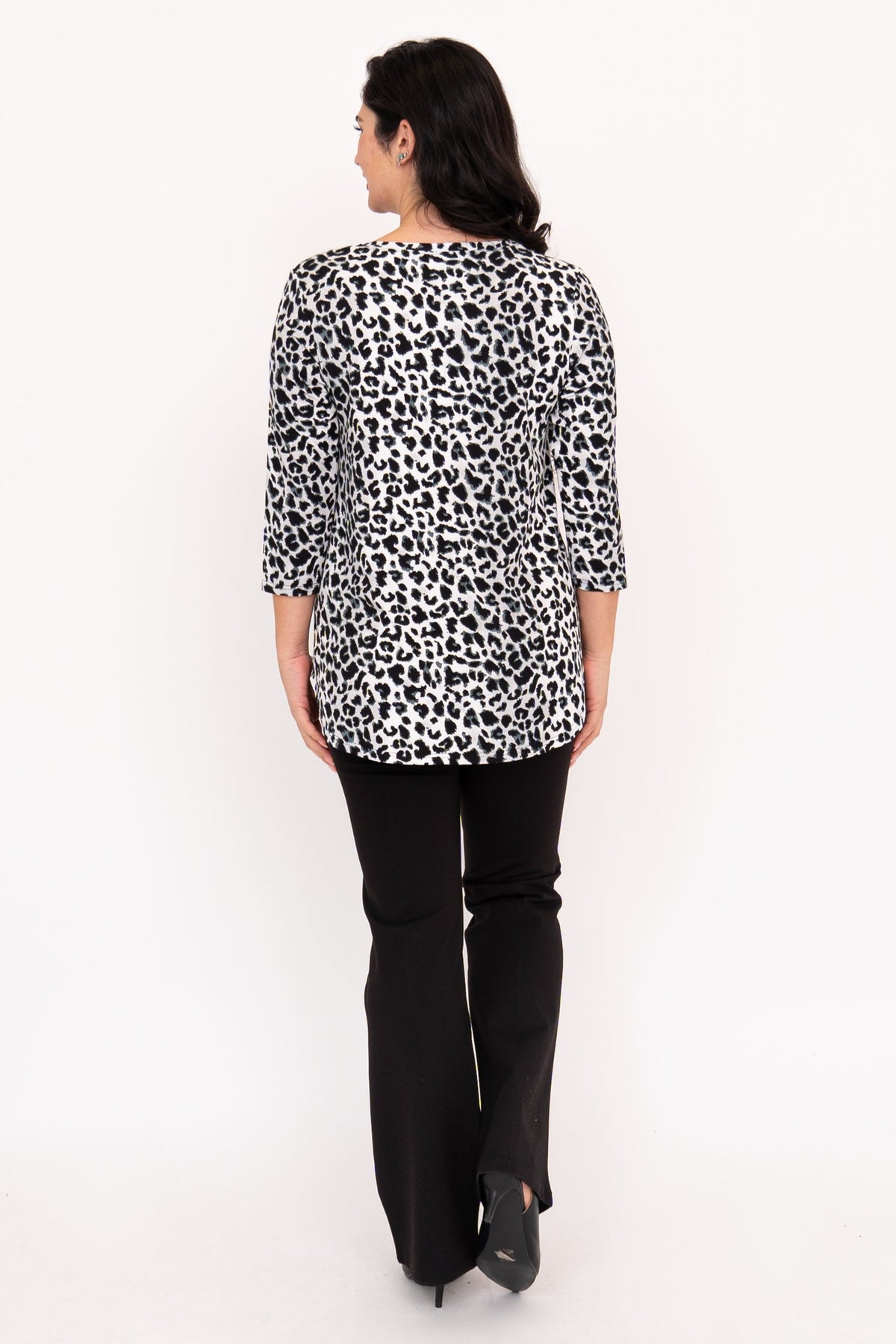 Jazz 3/4 Top, BW Leopard, Bamboo