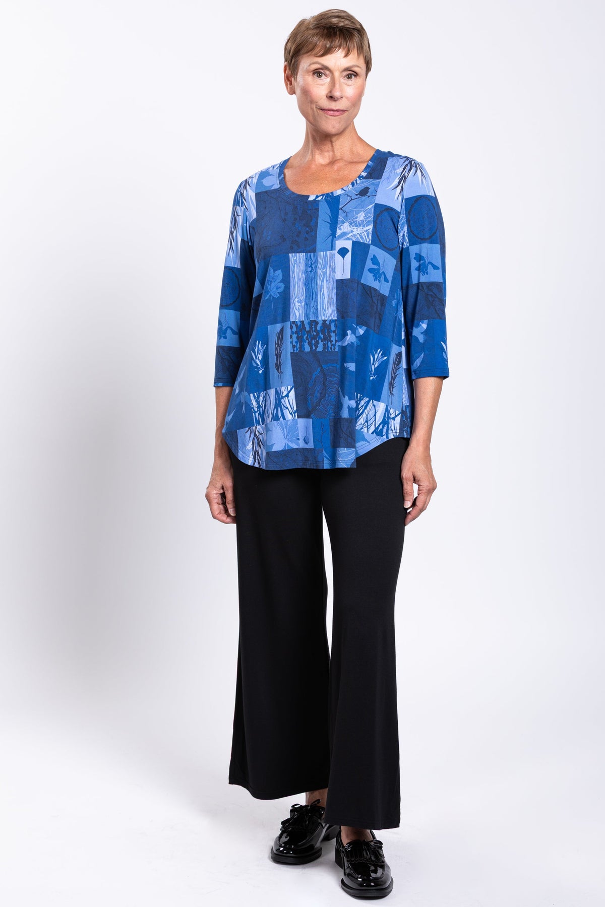 Jazz 3/4 Top, Blue Forest, Bamboo