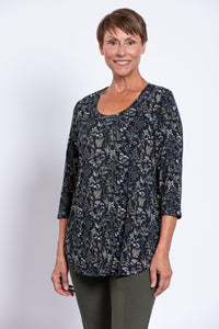 Jazz 3/4 Top, Khaki Herbal, Bamboo