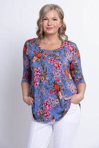 Jazz 3/4 Top, Red Rosebud, Bamboo