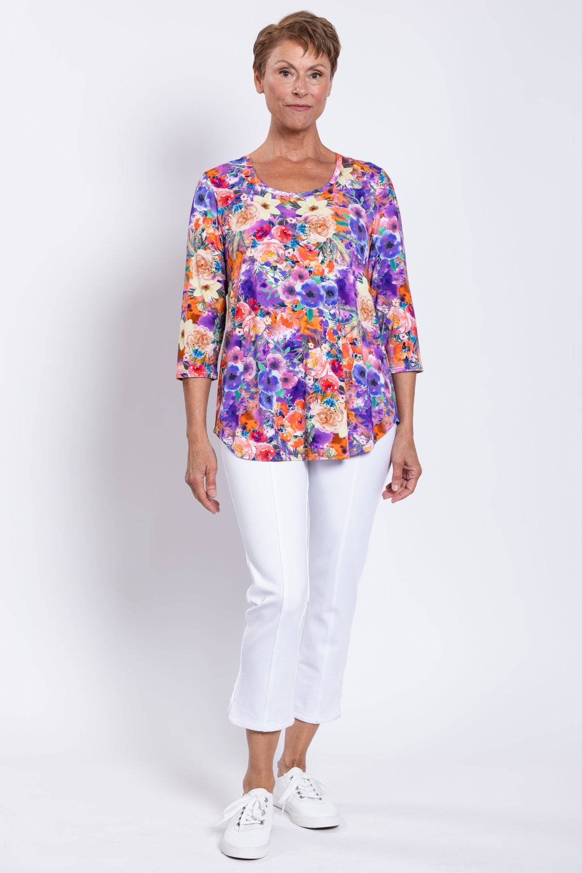 Jazz 3/4 Top, Violet Fiesta, Bamboo