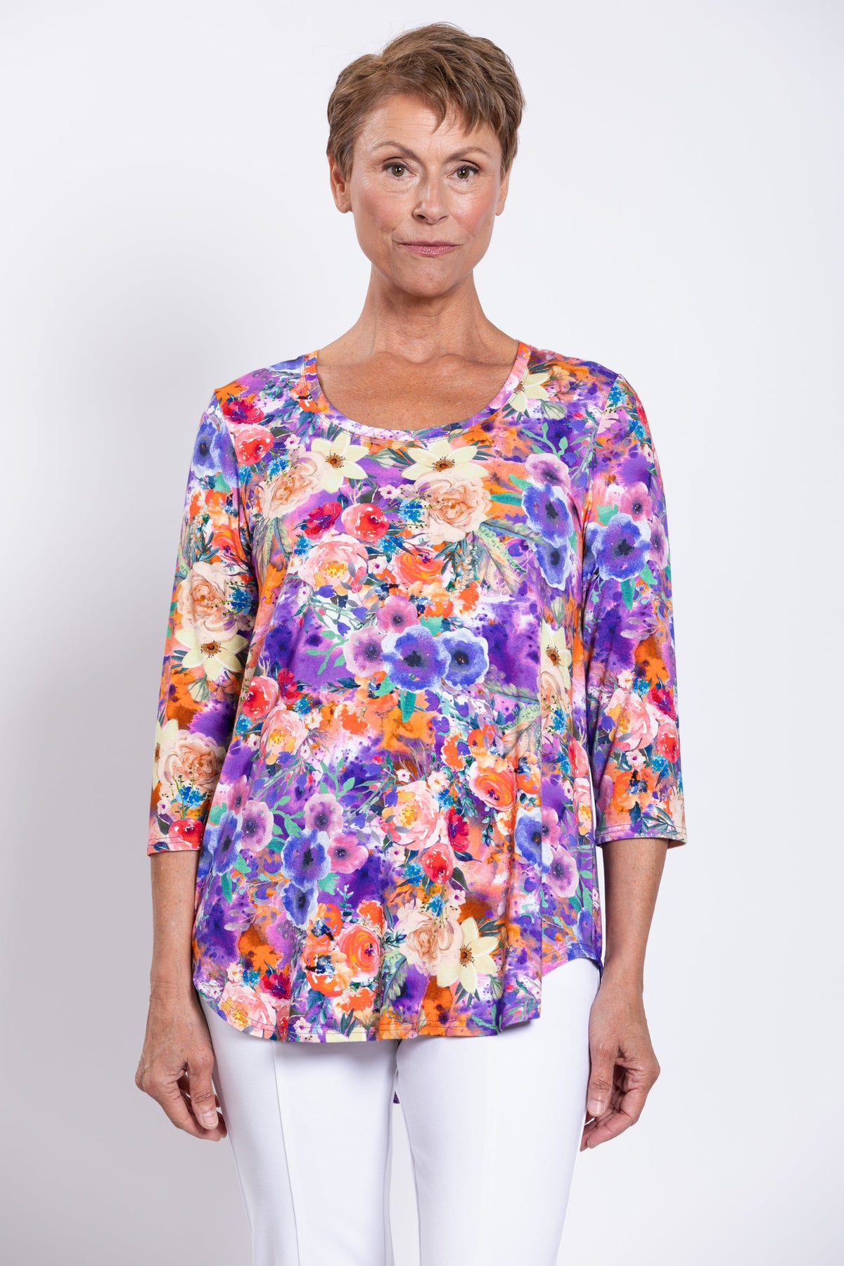 Jazz 3/4 Top, Violet Fiesta, Bamboo