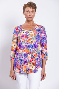 Jazz 3/4 Top, Violet Fiesta, Bamboo