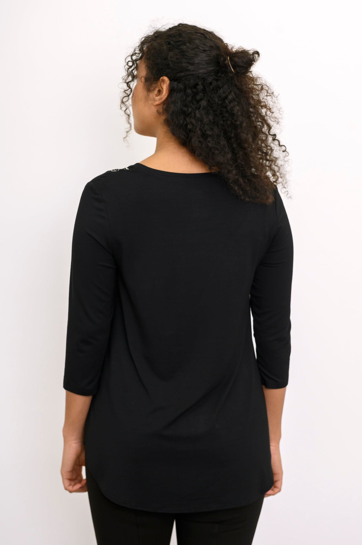 Jazz 3/4 Slv Top, Black Diamond, Bamboo