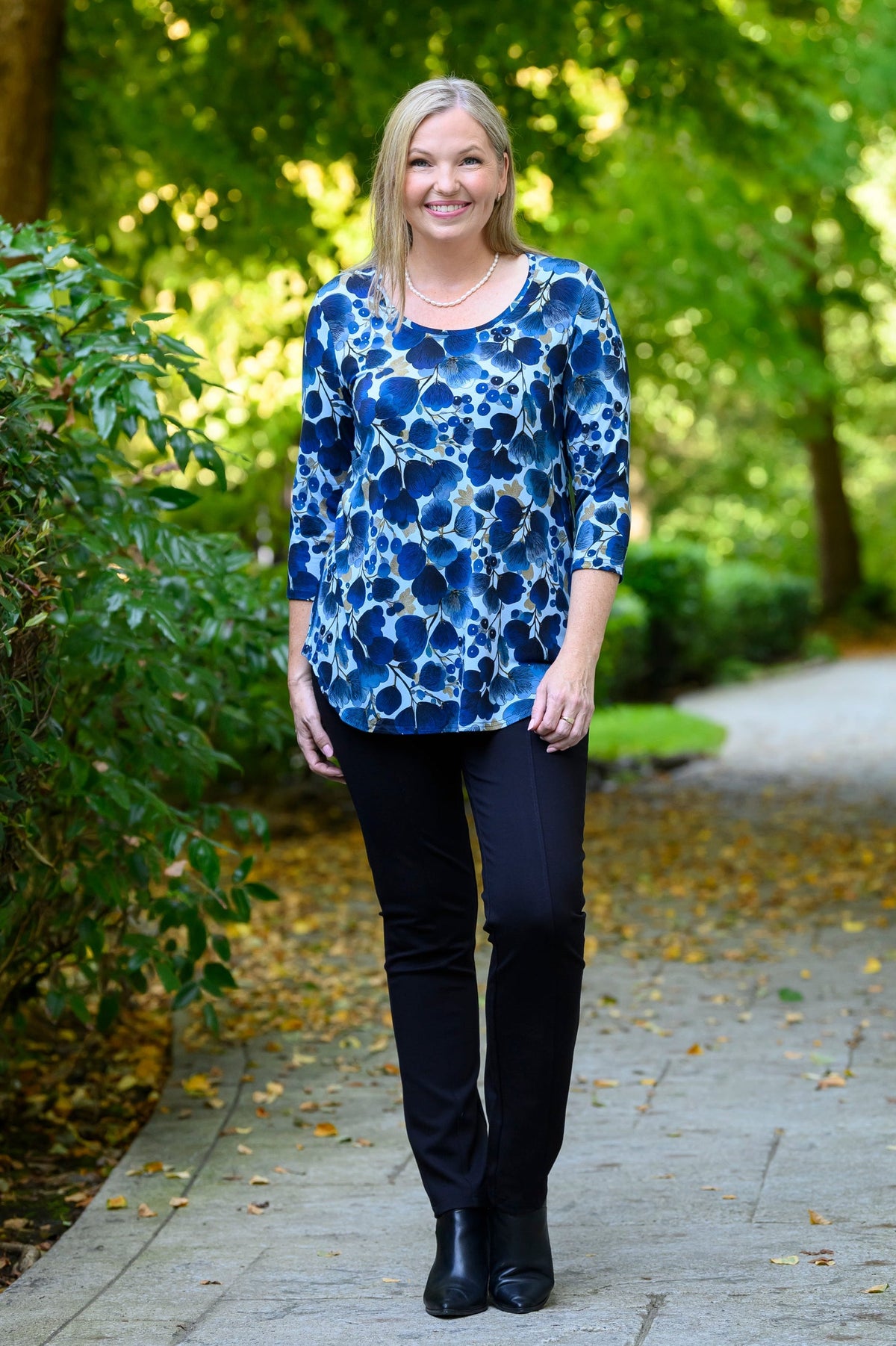Jazz 3/4 Top, Blue Wind, Bamboo