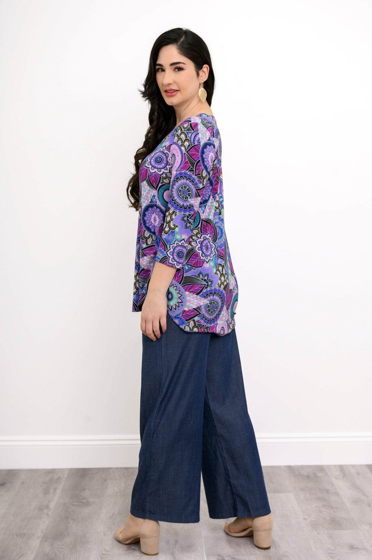 Jazz 3/4 Top, Royale Peacock, Bamboo