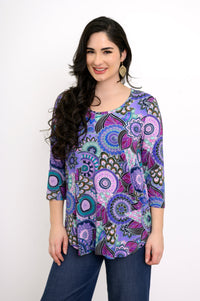 Jazz 3/4 Top, Royale Peacock, Bamboo