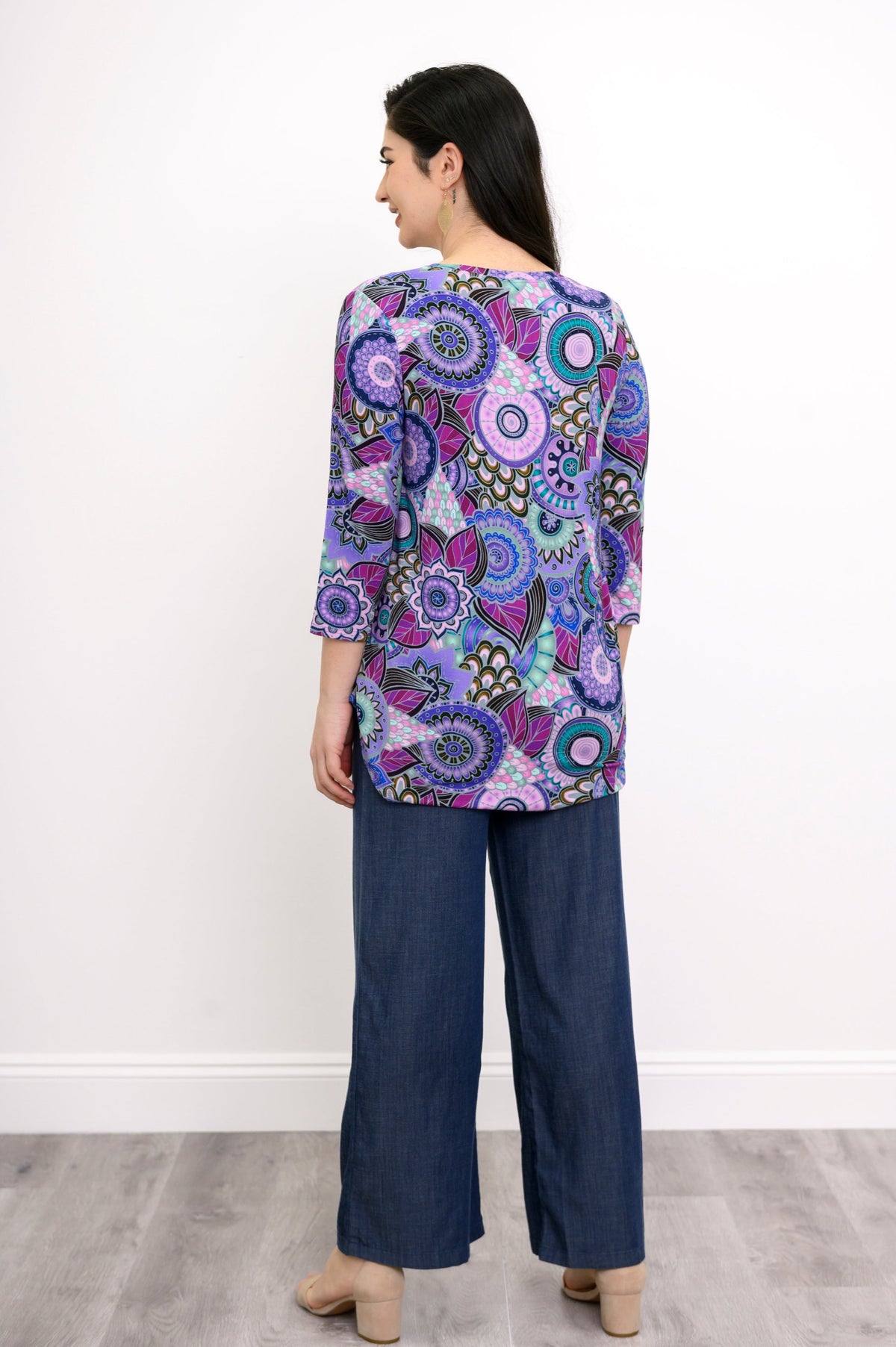 Jazz 3/4 Top, Royale Peacock, Bamboo