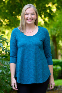 Jazz 3/4 Top, Teal Empire, Bamboo