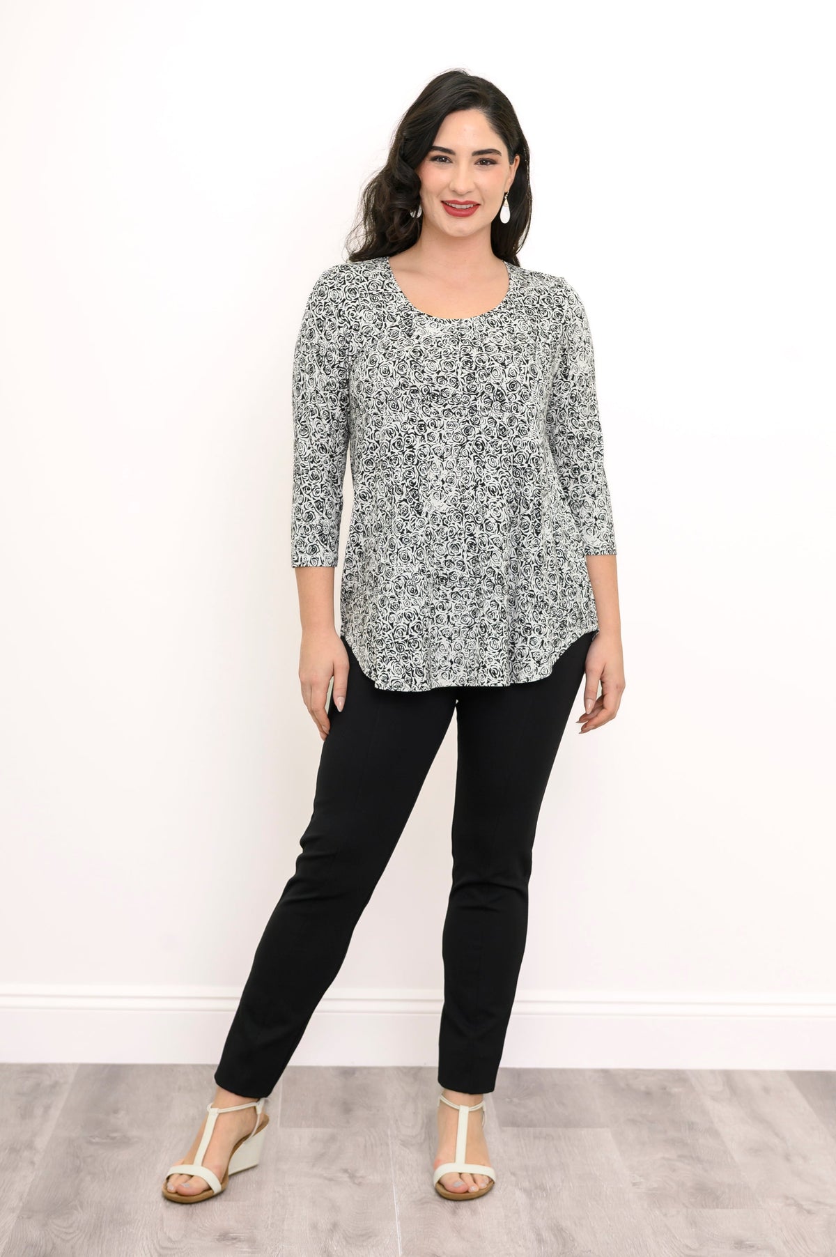 Jazz 3/4 Top, BW Rosette, Bamboo