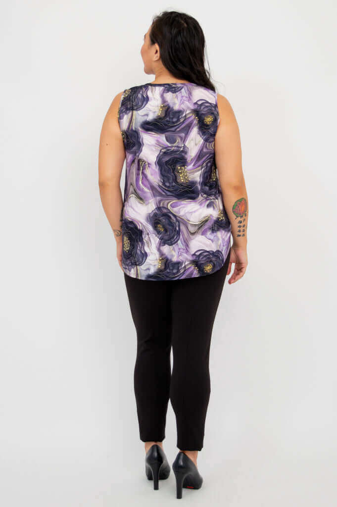 Back view of Jazz Tank Lotus Flow showing full floral print design