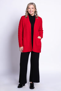 Jenny Cardigan, Red, Cotton