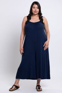 Joanna Jumpsuit, Indigo, Linen Bamboo