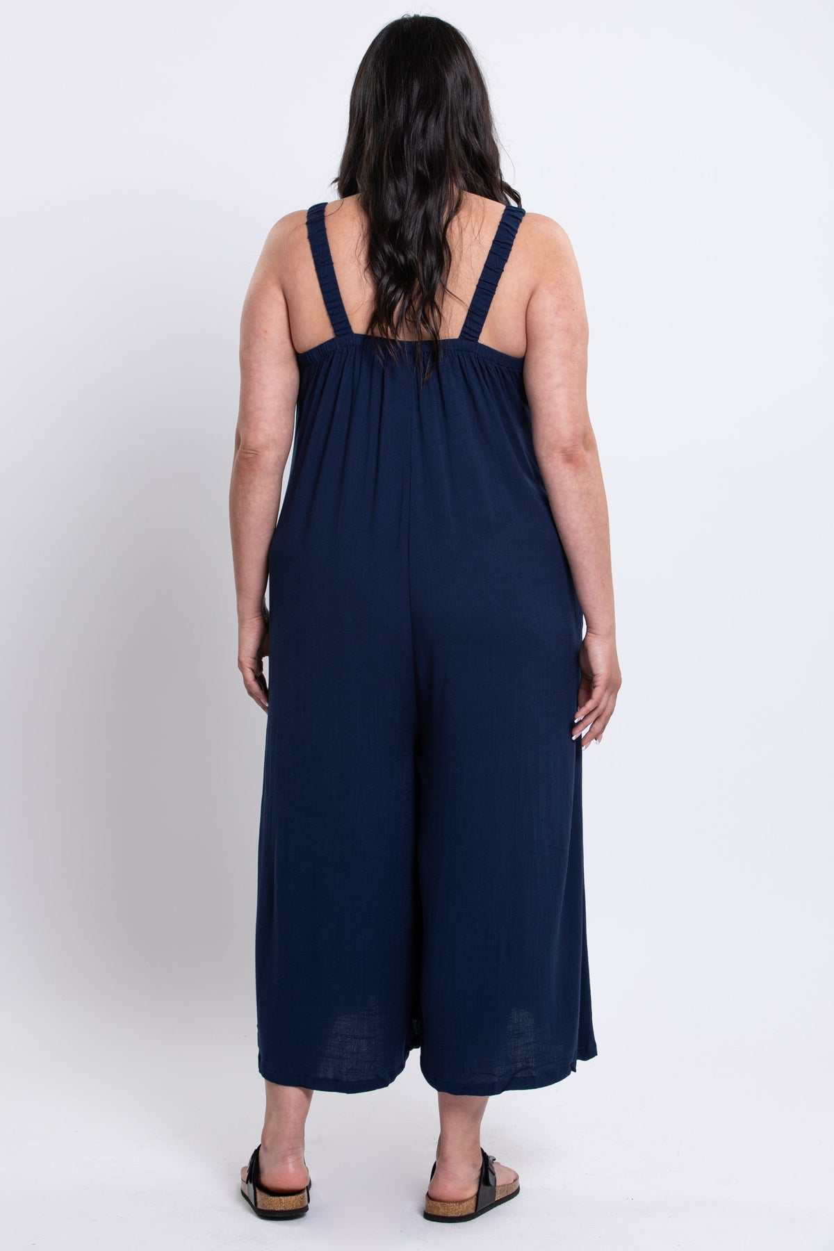 Joanna Jumpsuit, Indigo, Linen Bamboo