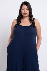 Joanna Jumpsuit, Indigo, Linen Bamboo