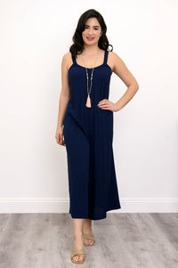 Joanna Jumpsuit, Indigo, Linen Bamboo