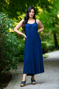 Joanna Jumpsuit, Indigo, Linen Bamboo
