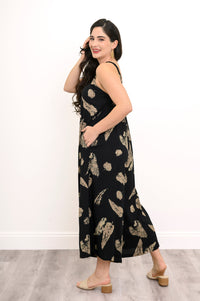 Joanna Jumpsuit, Shadow Leaf, Linen Bamboo