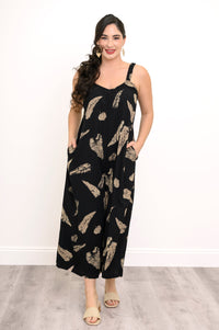 Joanna Jumpsuit, Shadow Leaf, Linen Bamboo