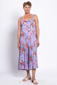 Joanna Jumpsuit, Red Rosebud, Linen Bamboo