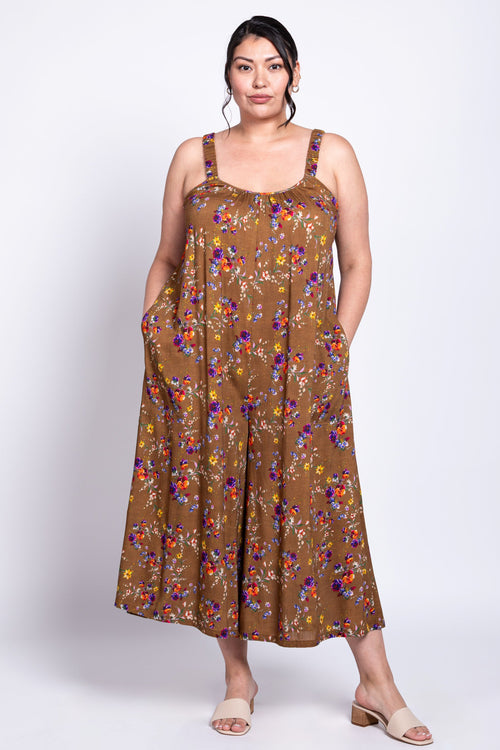 Joanna Jumpsuit, Sand Pansy, Linen Bamboo