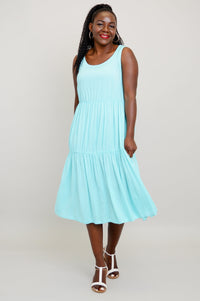 Juni Dress, Turquoise, Linen Bamboo