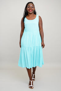 Juni Dress, Turquoise, Linen Bamboo