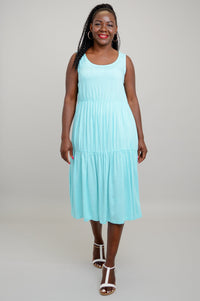 Juni Dress, Turquoise, Linen Bamboo