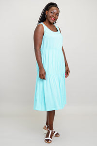 Juni Dress, Turquoise, Linen Bamboo