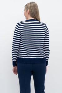 Juniper Sweater, Indigo Stripe, Cotton