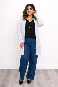 Justine Sweater, White, Bamboo Cotton