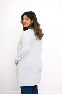 Justine Sweater, White, Bamboo Cotton