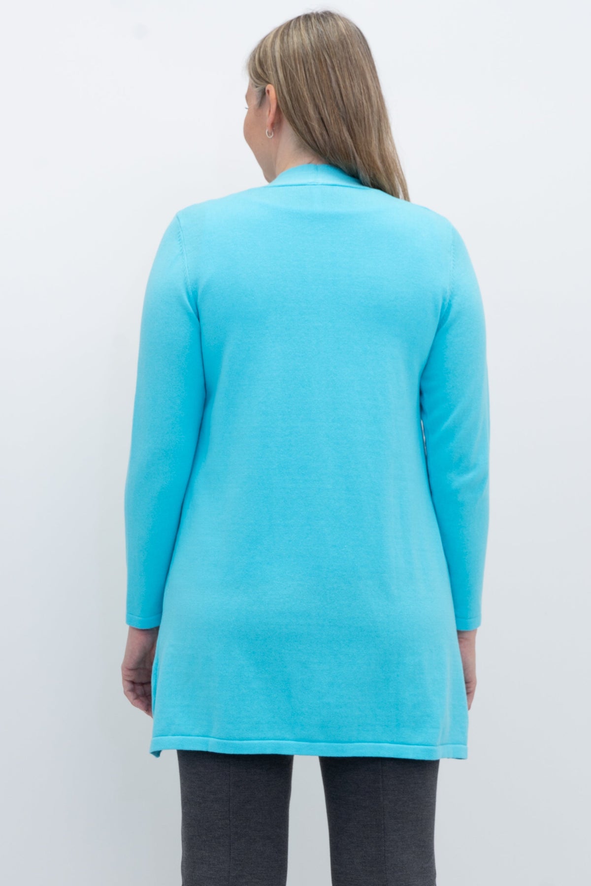 Justine Sweater, Turquoise, Cotton