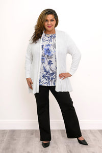 Karen Cardigan, White, Cotton