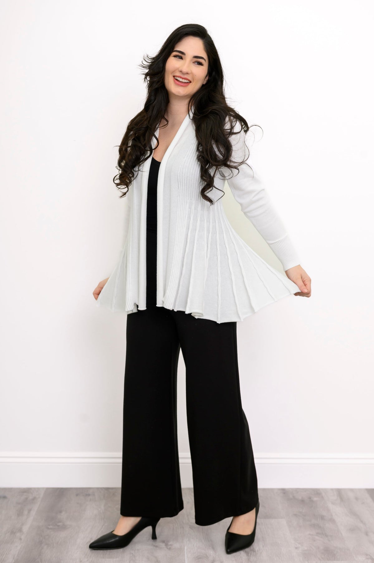 Karen Cardigan, White, Cotton
