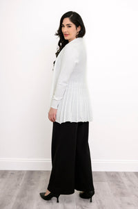 Karen Cardigan, White, Cotton