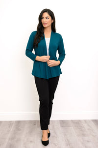 Kathy Jacket, Teal, Bamboo