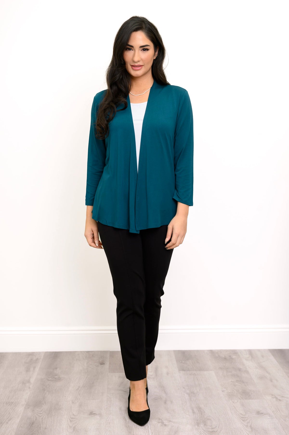 Kathy Jacket, Teal, Bamboo