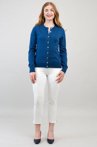 Kitten Cardigan, Blue, 100% Merino Wool