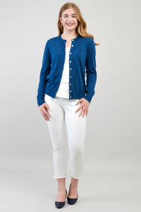 Kitten Cardigan, Blue, 100% Merino Wool