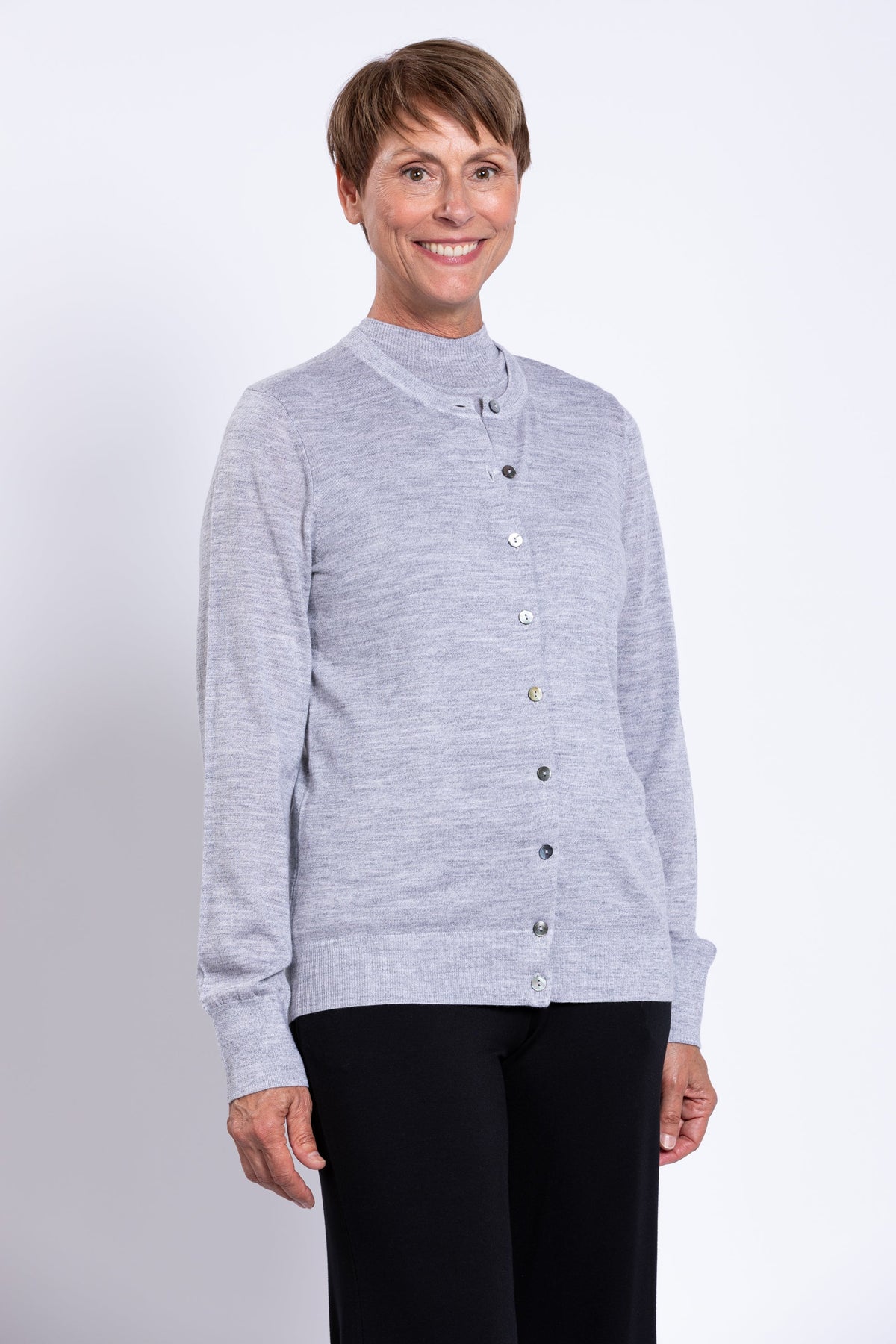 Kitten Cardigan, Charcoal Lite, Merino Wool