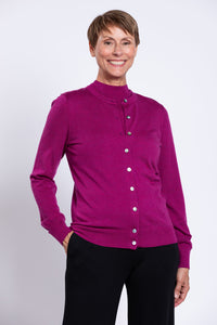 Kitten Cardigan, Magenta, Merino Wool