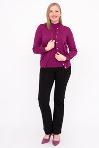 Rita Sweater, Magenta, Merino Wool