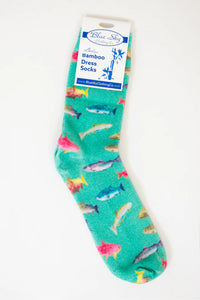 Ladies Bamboo Dress Socks, Assorted Prints
