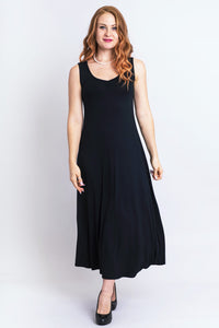 Lanai Sleeveless Dress, Black, Bamboo