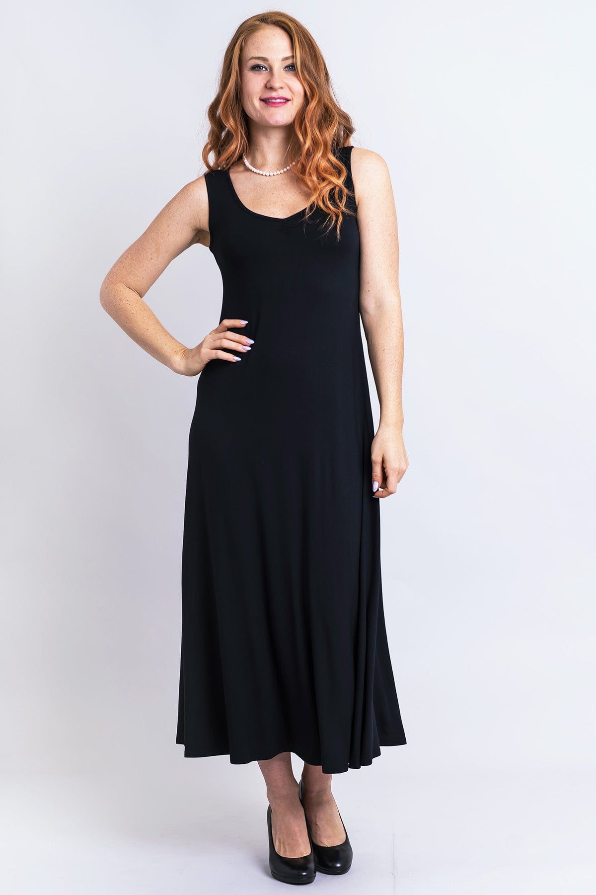 Lanai Sleeveless Dress, Black, Bamboo